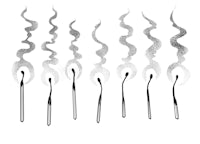 a black and white image of a set of tweezers on a white background